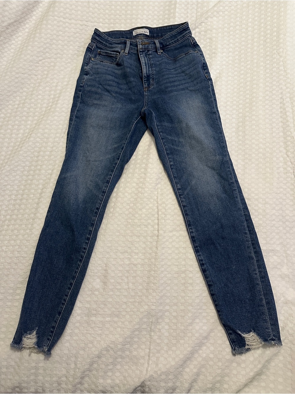 LOFT Women's Dark Wash Mid-Rise Skinny Jeans